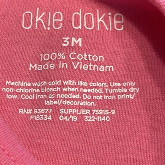 NWOT 3m Okie Dokie pink sleeve body suit onesie “not large but still in charge” - Picture 12 of 12